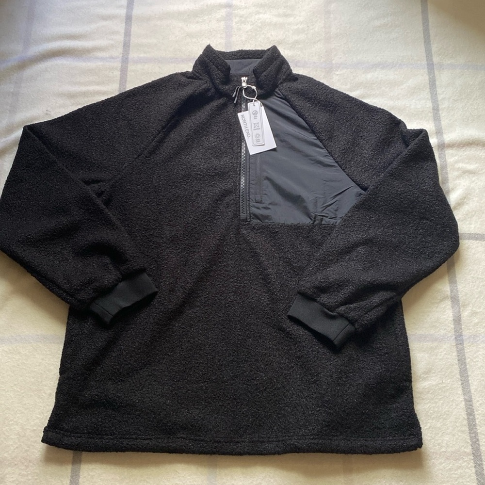 North End Black Aura Sweater Fleece Quarter Zip Jacket Men’s Large